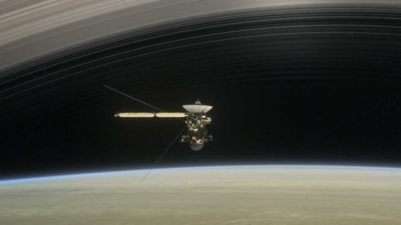 Художнє зображення. «Кассіні» між кільцями Сатурна. NASA
