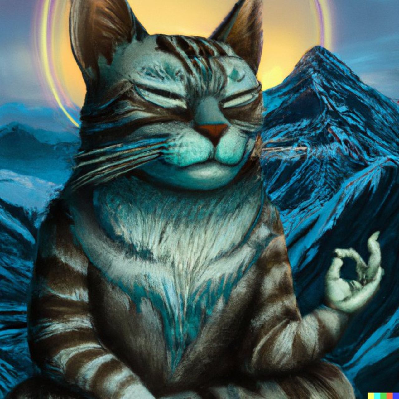 «Мудрий кіт, який медитує в Гімалаях у пошуках просвітлення». BecomingCritter / Twitter