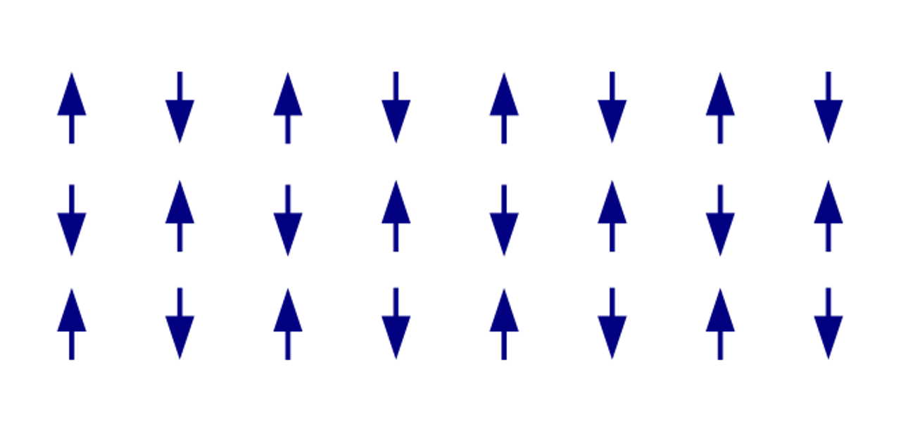 Орієнтація спінів у антиферомагнетику. Michael Schmid / Wikimedia Commons