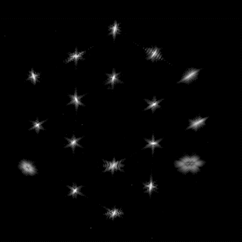 Складене у шестикутник зображення до та після налаштування вторинного дзеркала. NASA / STScI