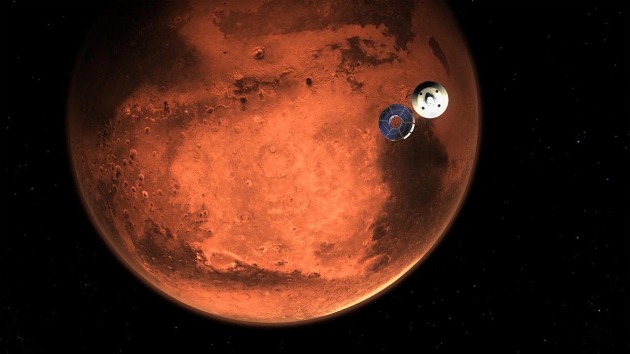 «Персеверанс» відділяється від другого ступеня ракети «Атлас-5» за кілька хвилин до входу у марсіанську атмосферу. Ілюстрація NASA / JPL-Caltech